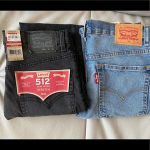 Levi 512 slim taper stretch jeans in size 16